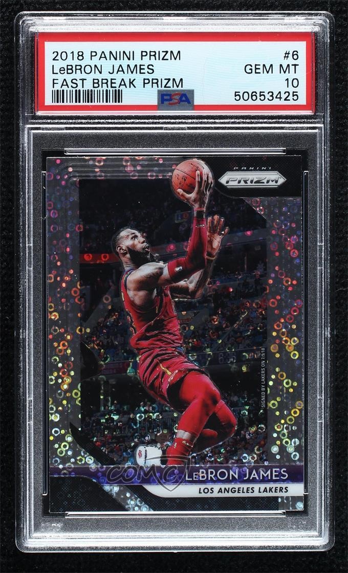 2018-19 Panini Prizm Fast Break Prizm LeBron James #6 PSA 10 GEM MT 0b0