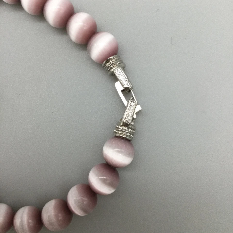 Reloj Infinity Mujer 22mm Rosa Cuentas Pulsera Tono Plata Batería Nueva 7.5" Foto 4 de 4