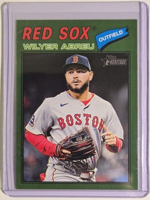 Wilyer Abreu 2026 Topps Heritage Dark Green Border Parallel Boston Red Sox #362