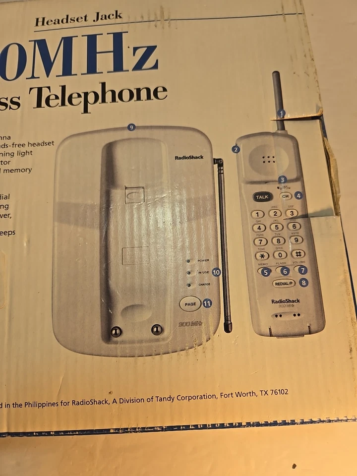 Radio Shack 900 MHz 数字展频无绳 ET-918 电话 — 第 4/4 张图片