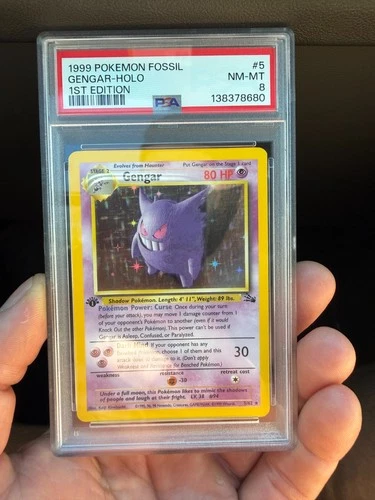 gengar fossil holo 1st edition psa 8