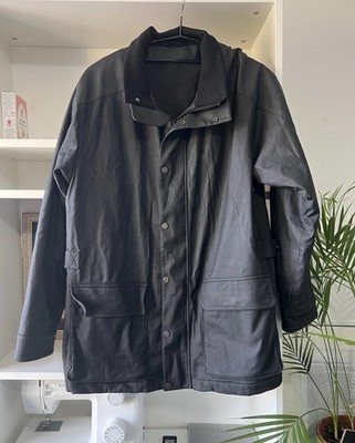 Armani Collezioni Herrenjacke IT 54 / XL Schwarz   Vinyl-Mix   Caban Stil