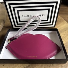 Lulu Guinness Lip Shaped Wristlet Magenta