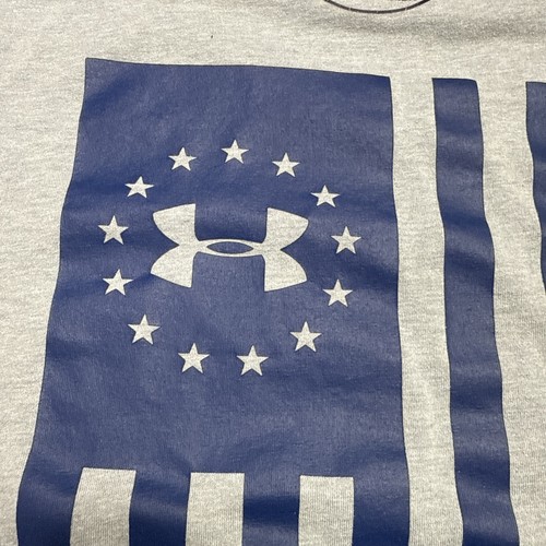 Under Armour T-Shirt Herren Gr. Large Kurzarm Freedom Flag USA grau lose - Bild 13 von 19