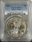 2018 American Silver Eagle 1 oz .999 Fine Silver Coin PCGS MS 70