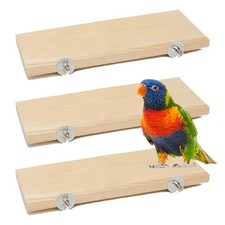 3 Pack Bird Perch Stand 12.4 5.3 Inch- Rectangular Wood Platform Wood Perch S...