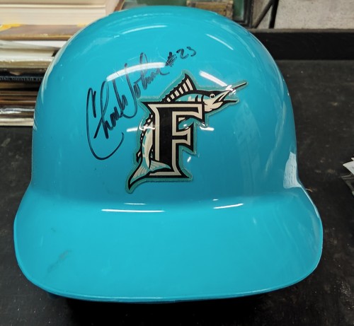 Charles Johnson Signed Game Used MLB Baseball Batting Helmet Florida Marlins - Picture 1 of 3