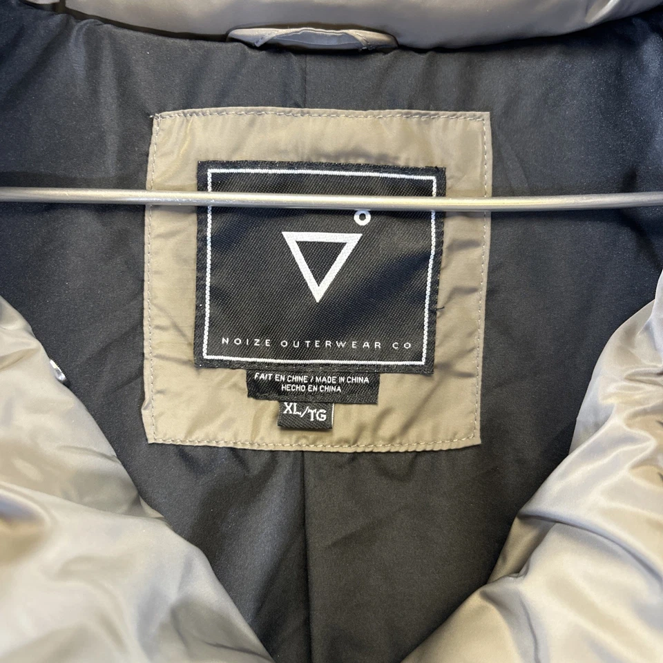 New Noize Puffer Jacket Womens XL Faux Fur Leather Trim Belted Removable Hood - Image 4 of 4