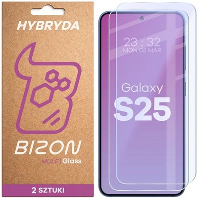 2x Schutzglas für Galaxy S25 Bizon Displayschutzglas Hybridglas Handyglas Glas