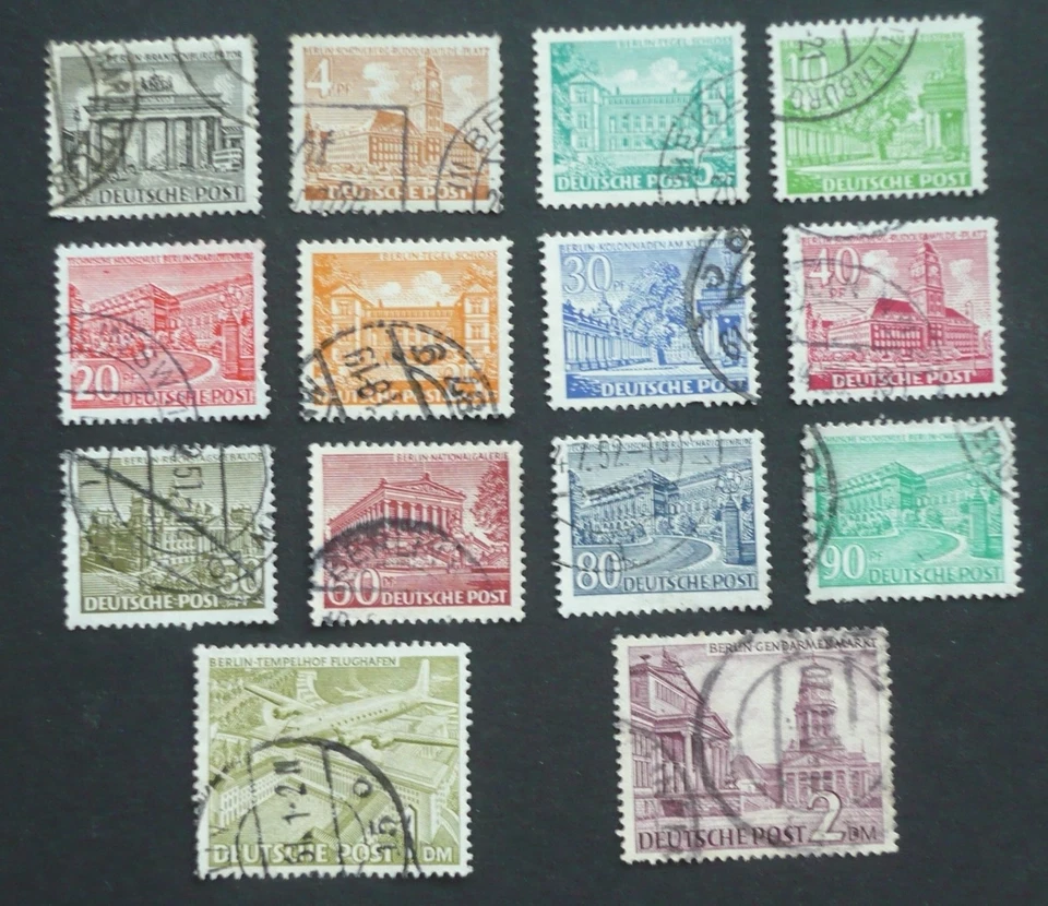 Berlin 1949, Berliner Bauten I, Lot aus Nr. 42 -60, gest., überwieg. Rundstempel - Bild 1 von 1