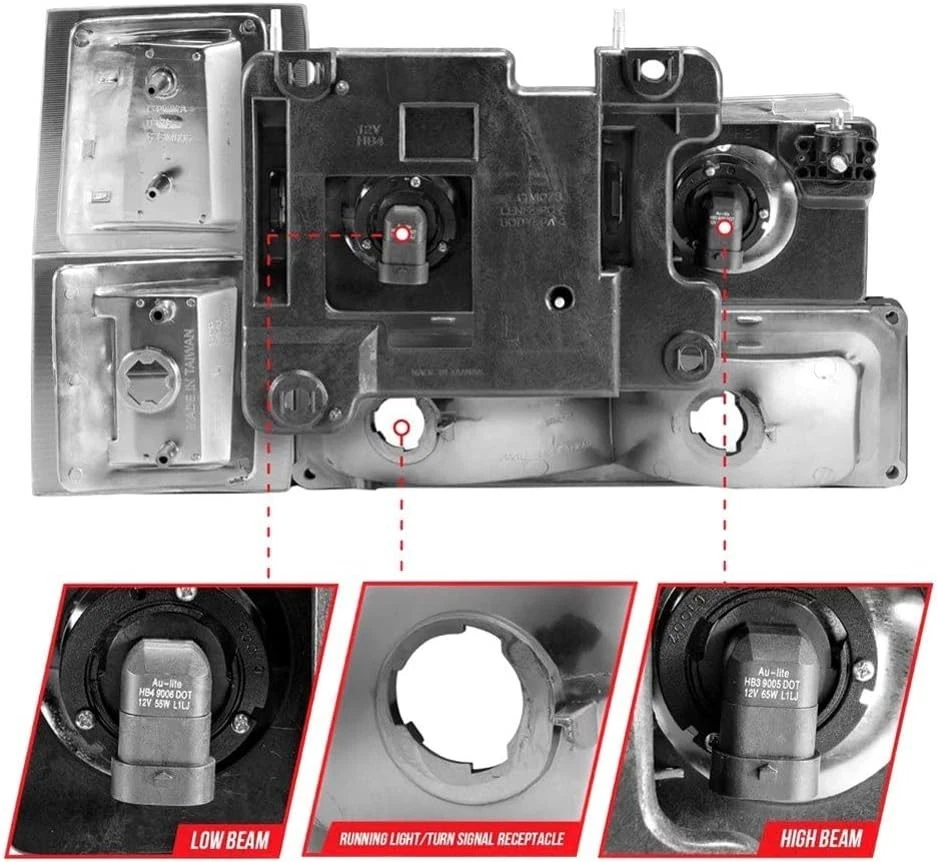 Faros de cristal cromados con señal Anzo EE. UU. - 88-98 Chevrolet C1500 Foto 2 de 4