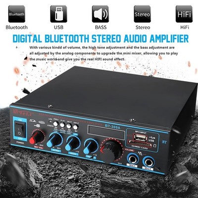 Stereo Verstärker Bluetooth Digital Power Amplifier FM Audio Player 12V 800W Neu