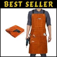 Flame-Resistant Leather Welding Apron 24"x36"