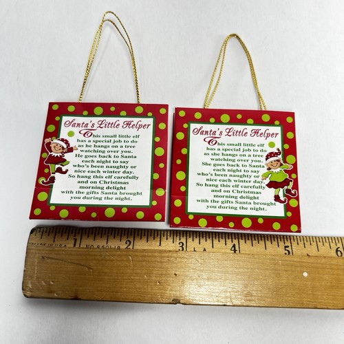 2 Vintage Ganz "Santa's Little Helper" Christmas Elf Bag With Story Small - Picture 4 of 7