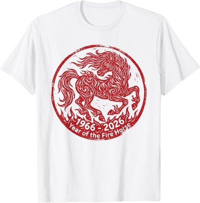 Year of The Fire 2026 Horse 60th Birthday Zodiac Unisex T-Shirt