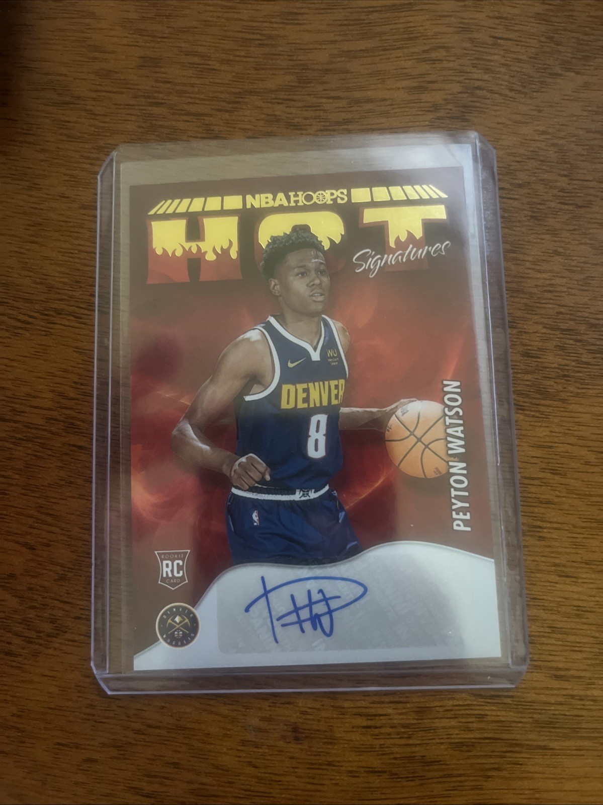 2022-23 Panini NBA HOOPS Hot Signatures Peyton Watson #HSR-PYW