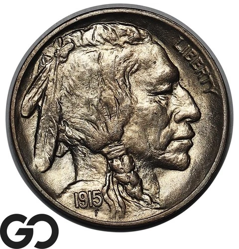 1915 Buffalo Nickel, Nice Sharp Strike, Solid Gem BU++