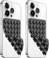 2 Pack Silicone Suction Cup Phone Case Mount Double Sided, Non Slip Phone Access