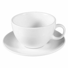 Seltmann Weiden Milchkaffeetasse 1164 mit Untertasse VIP. Weiß, Porzellan 370 ml