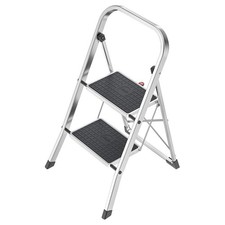 HAILO K70 StandardLine 2-Step Ladder   Foldable Steel Step Stool with Safe