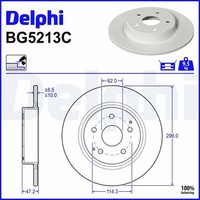 2X Delphi Bremsscheibe BG5213C FüR Toyota