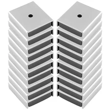 Ceramic Latch Magnet Assemblies - Rectangular with Center Hole, Zinc Plated, ...