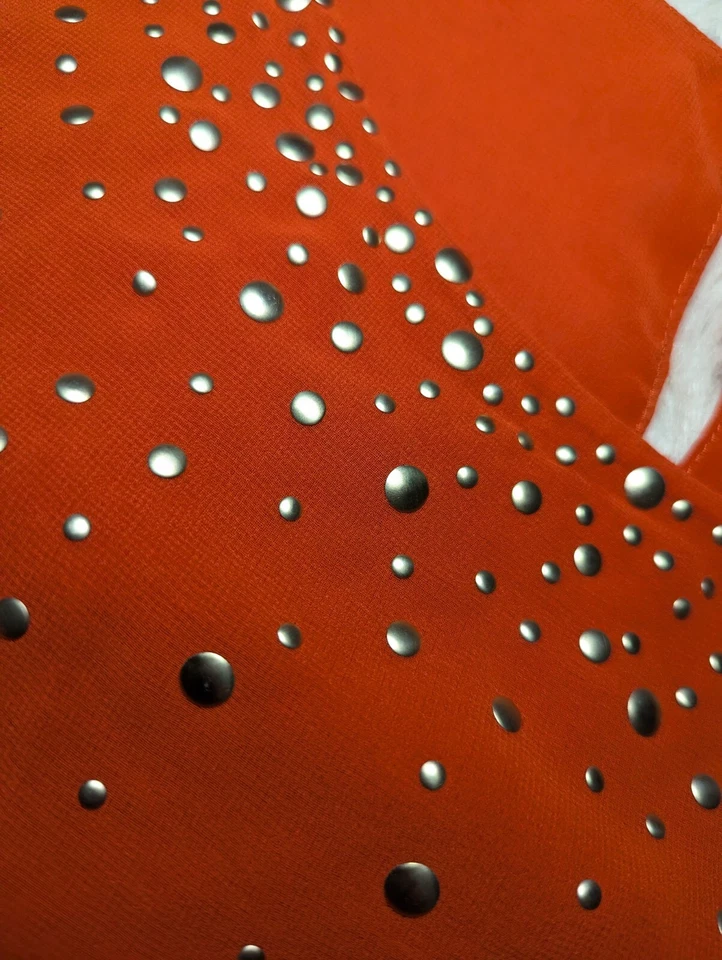 Blusa sin mangas DESIGN HISTORY naranja con cuentas en capas CHIFFON Plus 1X para mujer Foto 4 de 4