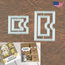 Pop Up / Lift the Flap Reveal or Tag Stitched Cutting Dies 4 Interactive Cards 