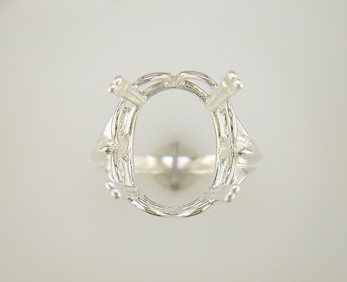 Oval Regalle Solitaire Ring Setting Sterling Silver - Picture 19 of 21