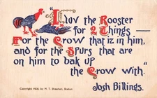 Postcard 1906 Sheahan's Good Mottos, Luv the Rooster VTG VPC02.