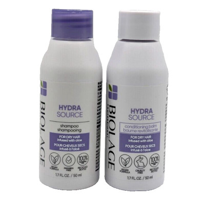 2 Set of BIOLAGE HYDRA SOURCE 2 SHAMPOO & 2 CONDITIONER 1.7oz / 50ml ea NEW