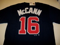 Brian Mccann Atlanta Braves 16 Blue Mlb Baseball Jersey T-shirt Medium Brian Mccann Atlanta Braves 16 Blue Mlb Baseball Jersey T-shirt Medium