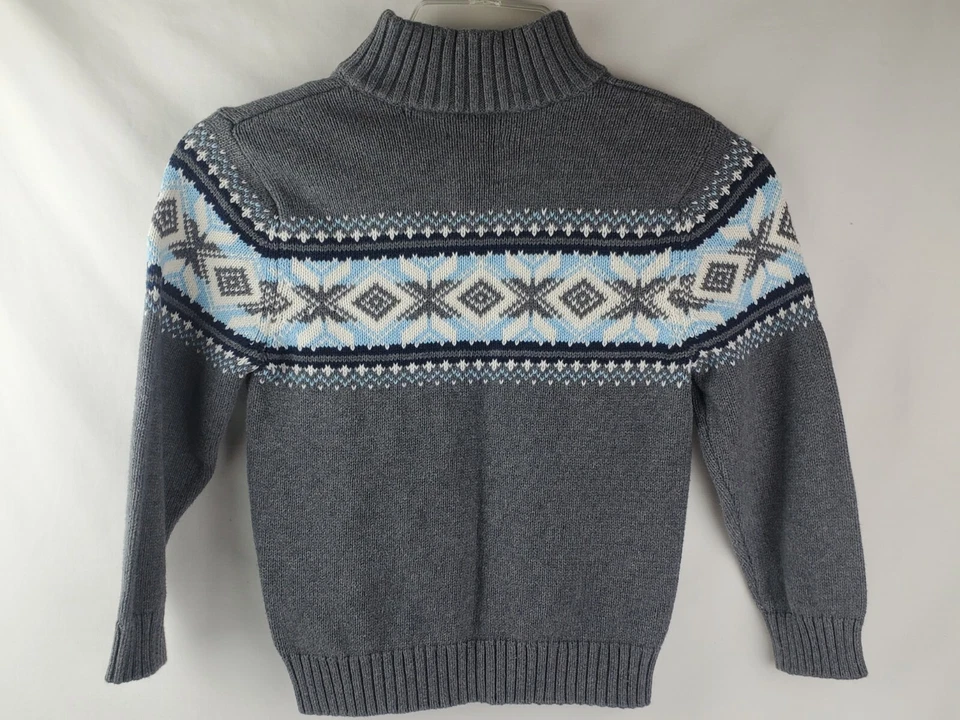 Greendog Boy's Gray Fair Isle Sweaters Size 5 - Image 2 of 4