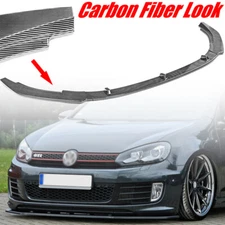 For Golf MK6 GTI Front Bumper Lip Splitter Diffuser Carbon Fiber Look