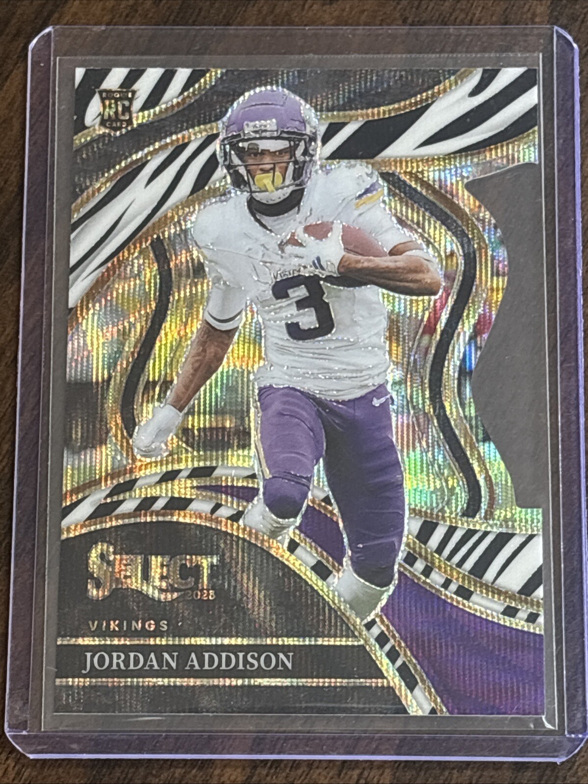 2023 Panini Select - Club Level #254 Jordan Addison (RC) Zebra Die-cut