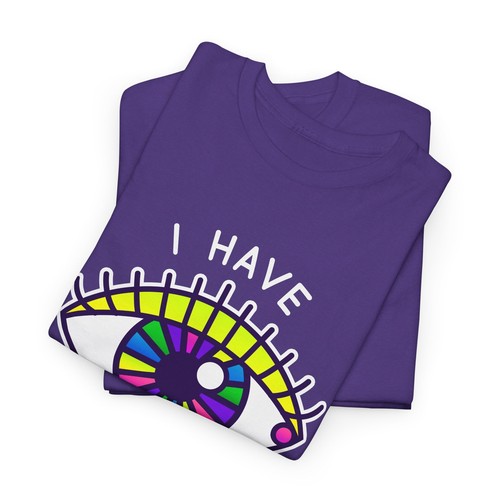 "I Have Low Vision" Visually Impaired Blind Eyeball Unisex Heavy Cotton Tee - Picture 22 of 25
