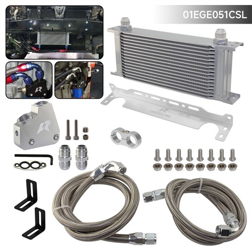 16 Reihiger Motorölkühler Kit für LS1 LS2 LS3 LS6 LS7 4.8L 6.0L GM CK Silber - Bild 2 von 10