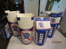 Vntg Conocup PBR Pabst Blue Ribbon Stadium Drink Carton '71 NOS Set of 4w Clips