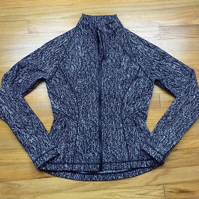 LULULEMON Define Jacket Luon Suited Jacquard BLACK WHITE Size 8