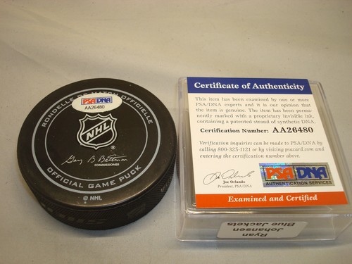 Ryan Johansen Signed Blue Jackets Official Game Hockey Puck Auto PSA/DNA COA 1A - Picture 2 of 3
