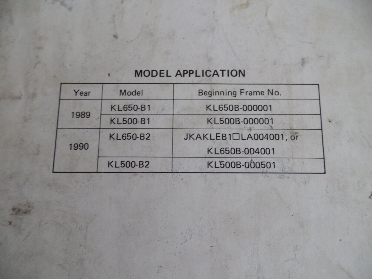 1989 1990 1991 1992 1993 1994 1995 1996 1997 1998 KAWASAKI TENGAI