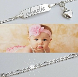 Gratis Gravur Arm kette Armband Wunsch Gravur Name Geburt Echt silber 925 Taufe