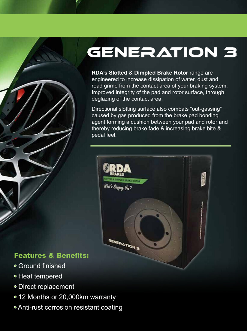 RDA7684D RDA DIMPLED SLOTTED FRONT BRAKE ROTORS for TOYOTA PRADO 120