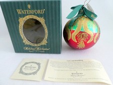 WATERFORD HEIRLOOMS Ornament PEACOCK GRANDE BALL  NOS 4  Nostalgic Collection