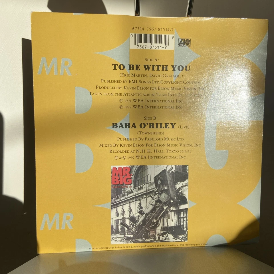 Mr Big - To Be With You / Baba O'Riley - EX- UK 45 - Image 2 of 4