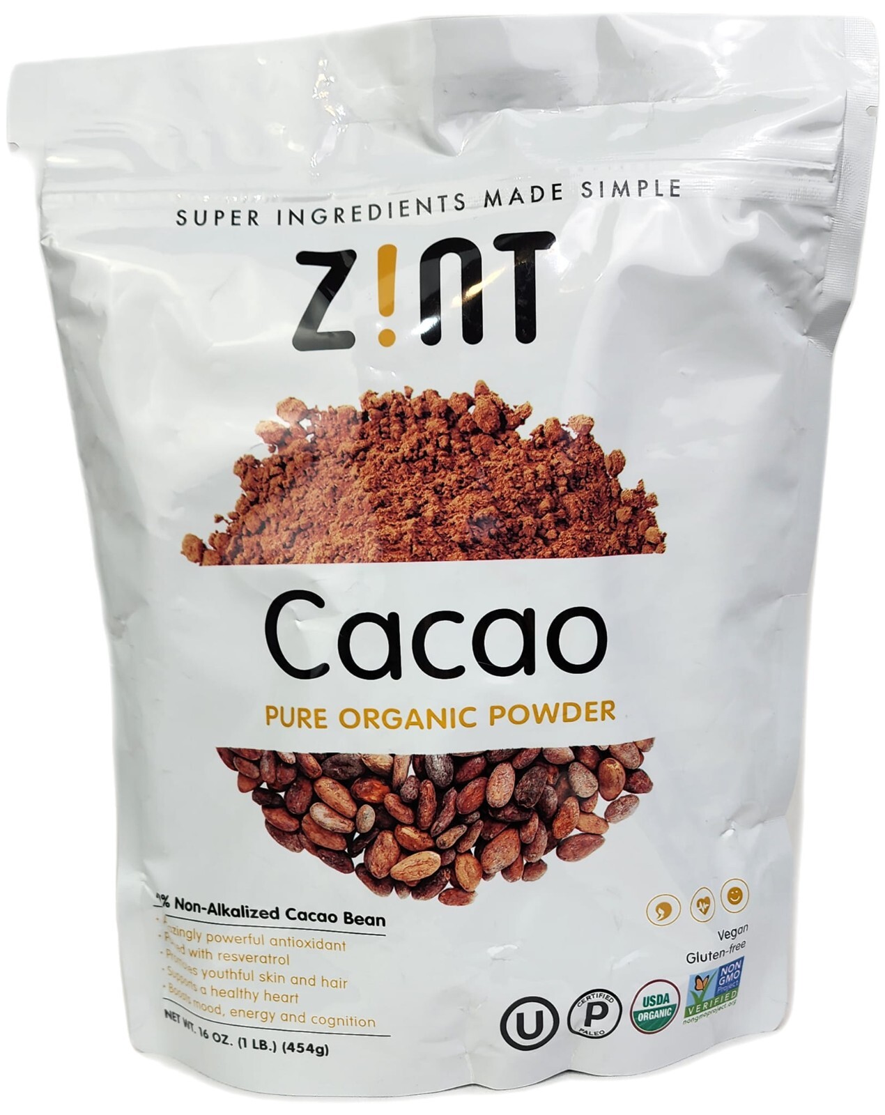 Organic Raw Cacao Powder by Zint 16 Oz