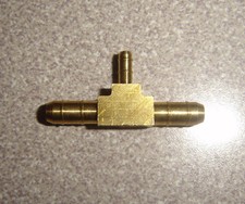 Lot of 2, PARKER Brass Union Tee,  Actual Dia. (3/16" ends A & B), (3/32" end C)