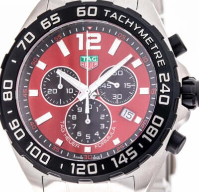 TAG Heuer Formula 1 Chronograph Red dial 43mm CAZ101AN.BA0842 | eBay