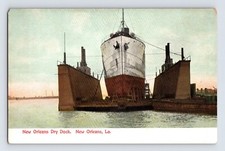 Postcard Louisiana New Orleans LA Dry Dock Ship 1910s Unposted Divided Back