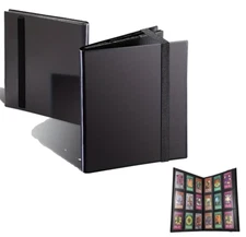 360 Card Pocket Binder with Strap 9 Pocket Trading Cards Album Folder, Black